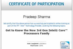 3rd Gen Intel Core Processors Family - Certification