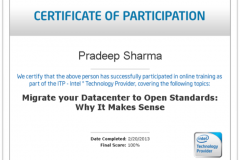 IntelR CERTIFICATION - Migrate your Datacenter to Open Standards